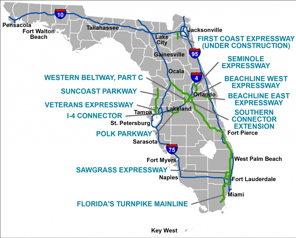 State Of Florida Map Mileage Printable Maps