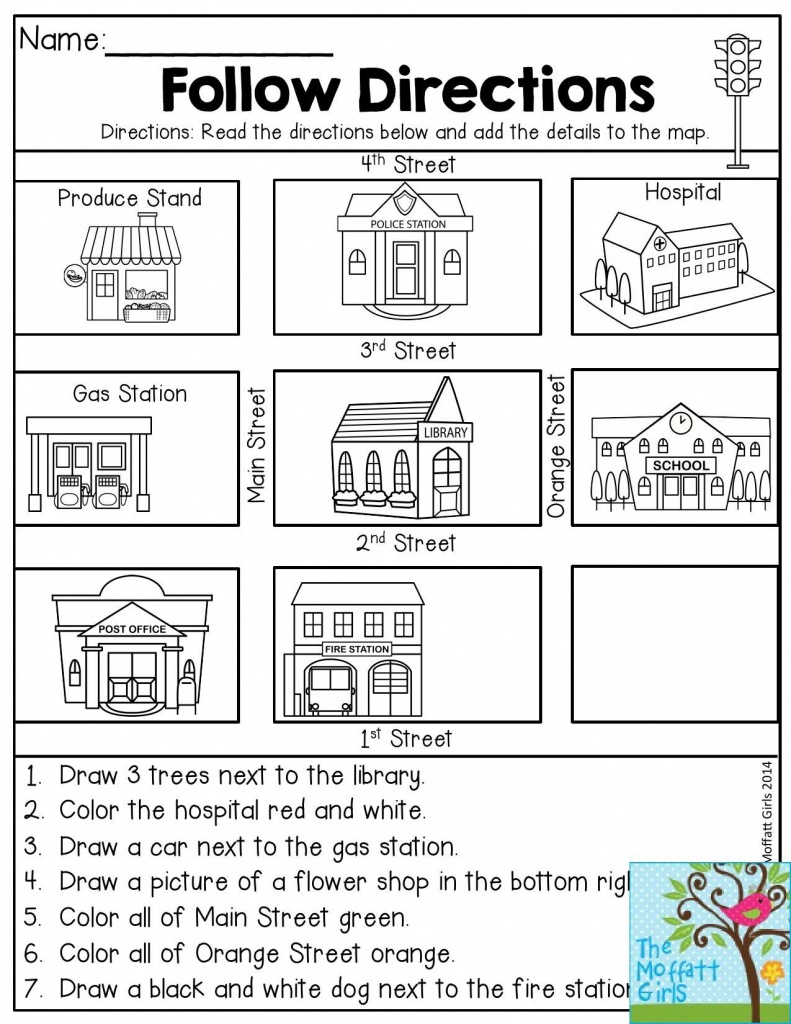 Follow Directions- Read The Directions And Add The Details To The - Free Printable Direction Maps