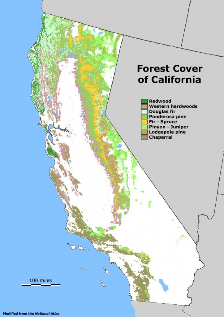 Forest Cover Map Of California [871 × 1232] : Mapporn - Redwood Forest California Map