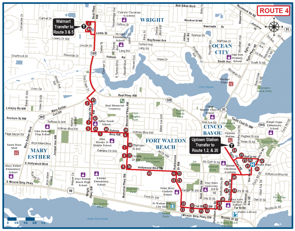 Fort Walton Beach Route 4 - Ec Rider - Fort Walton Beach Florida Map Google