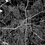 Fort Worth, Texas, Downtown Map, Dark | Hebstreits Sketches   Map Of Downtown Fort Worth Texas