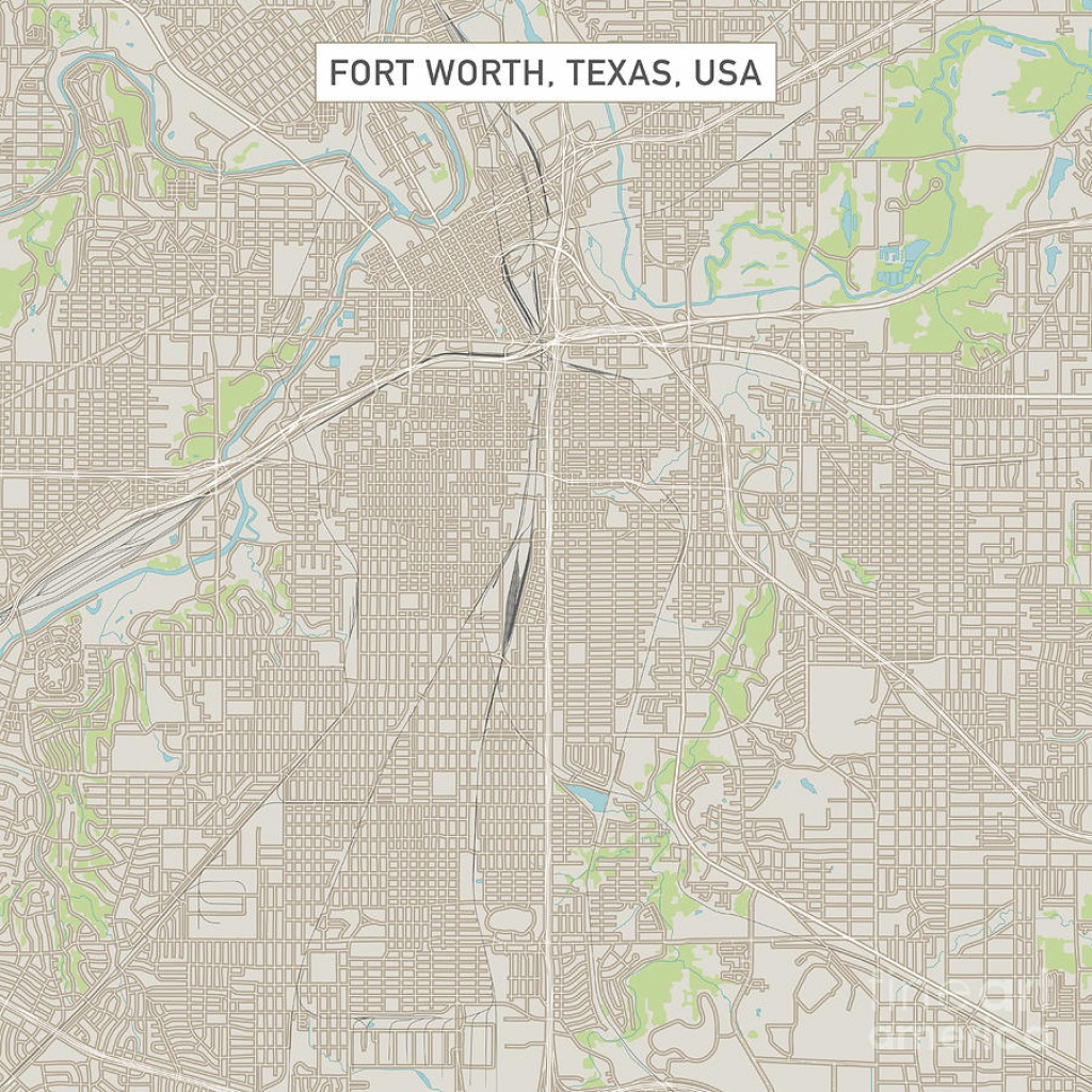 Fort Worth Texas Us City Street Map Digital Artfrank Ramspott - Street Map Of Fort Worth Texas