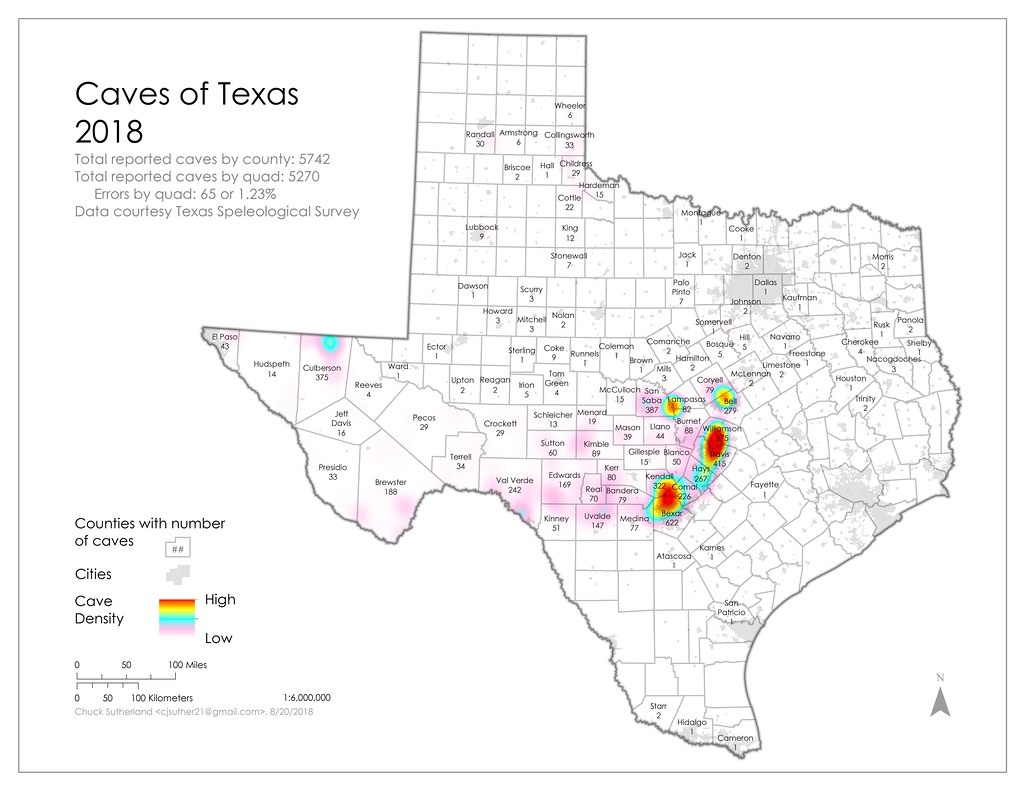 Found This Map Of Texas Cave Distribution On Reddit | Texags - Caves In Texas Map