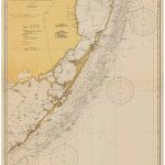Fowey Rocks To Alligator Key 1935 Nautical Map Florida City | Etsy   Water Depth Map Florida