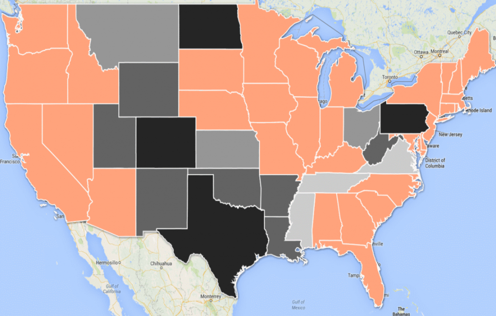 Fracking Wells State Map - Fracking In Texas Map