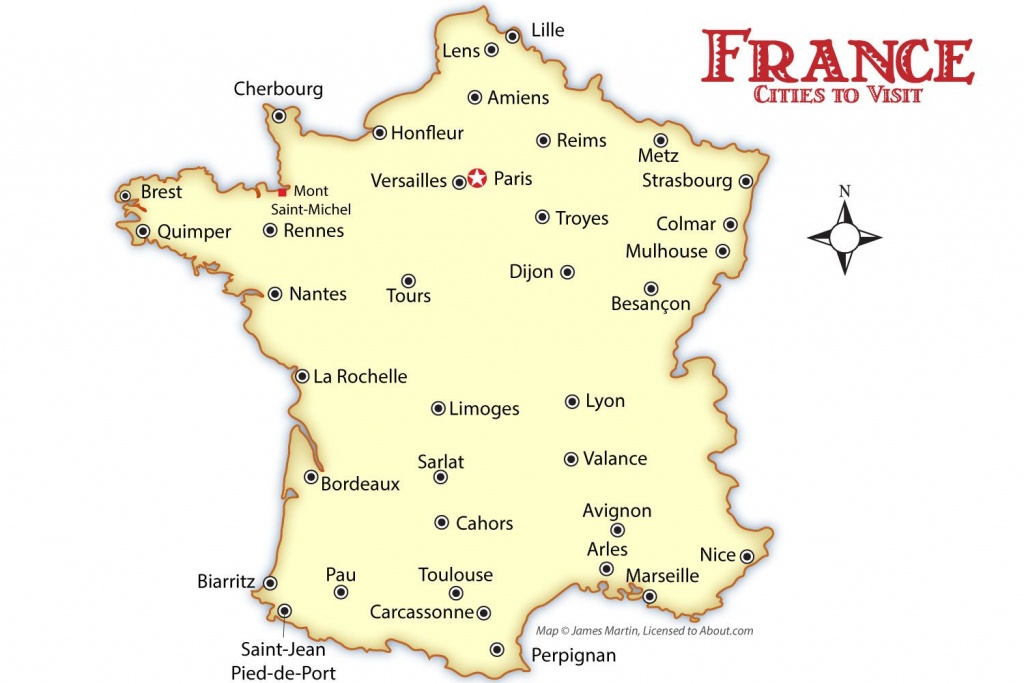 France Cities Map And Travel Guide - Printable Map Of France With Cities