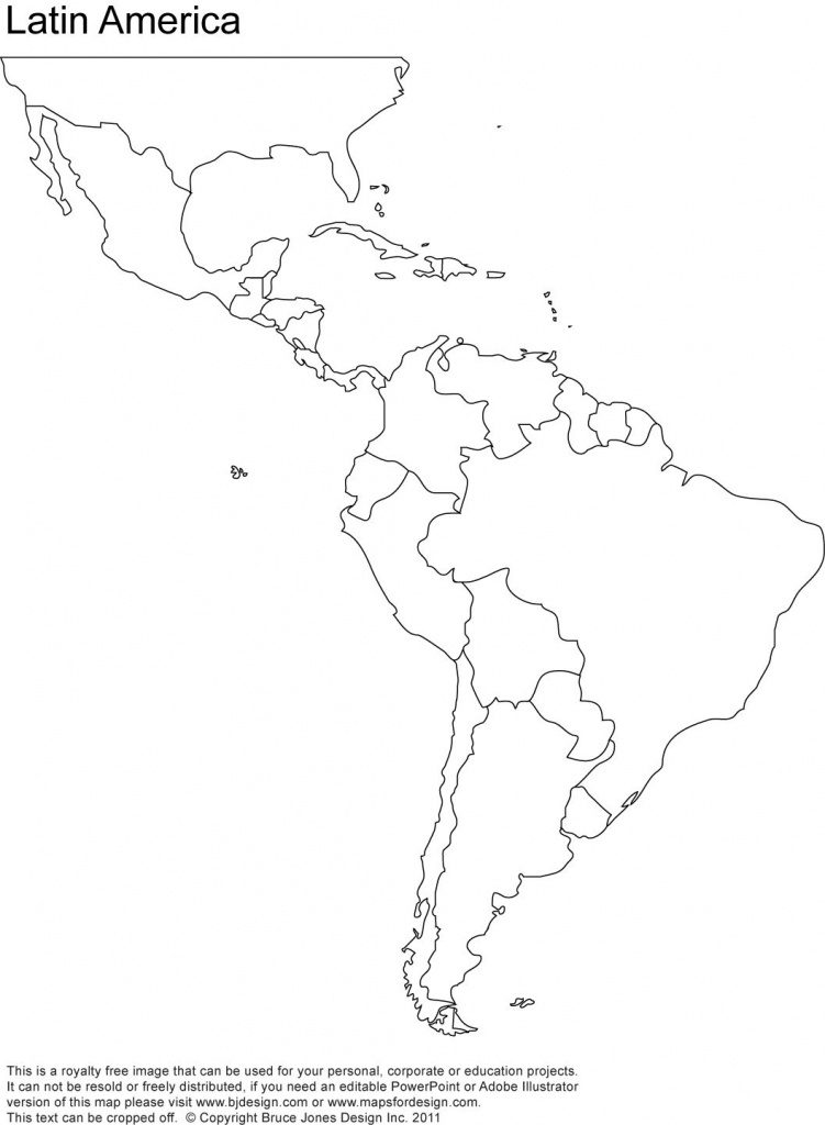 Free Blank Map Of North And South America | Latin America Printable - Blank Map Of The Americas Printable