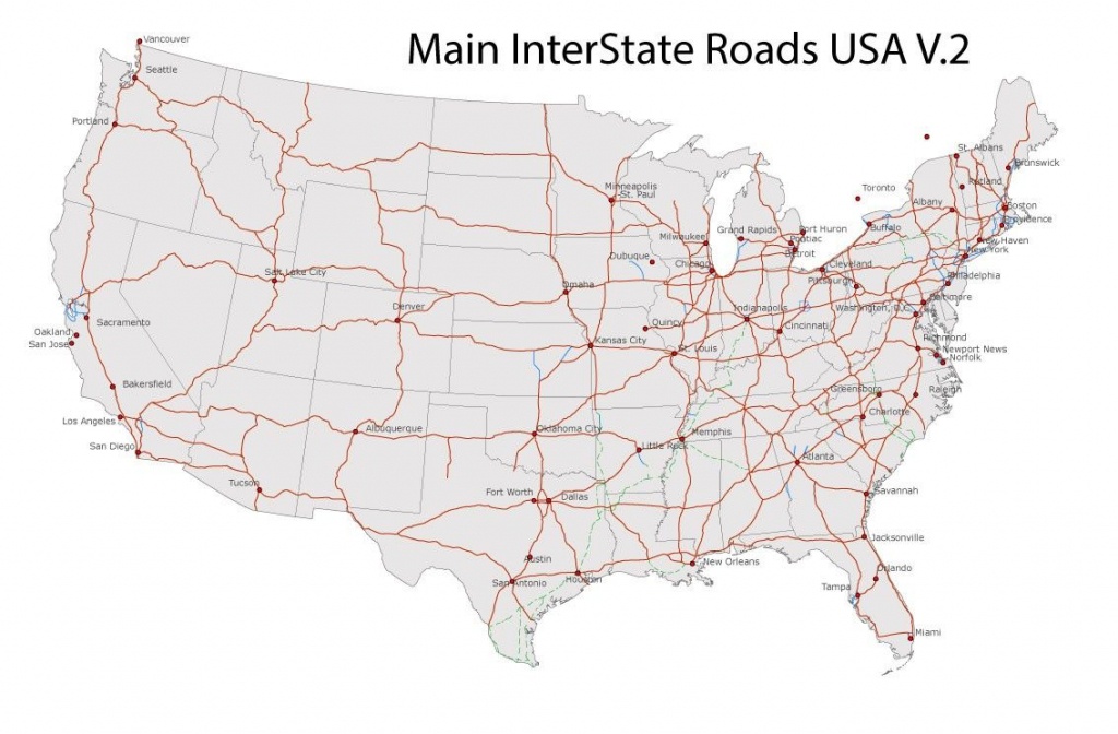 Free Download Of The Us Map Illustrator Usa Outline Interstates - Free Printable Us Map With Cities