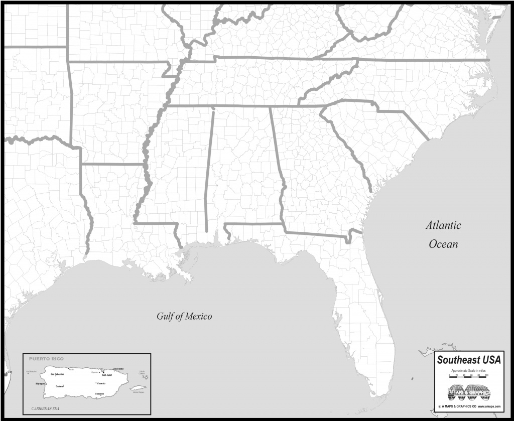 Free Map Of Southeast States - Printable Map Of Southeast Us