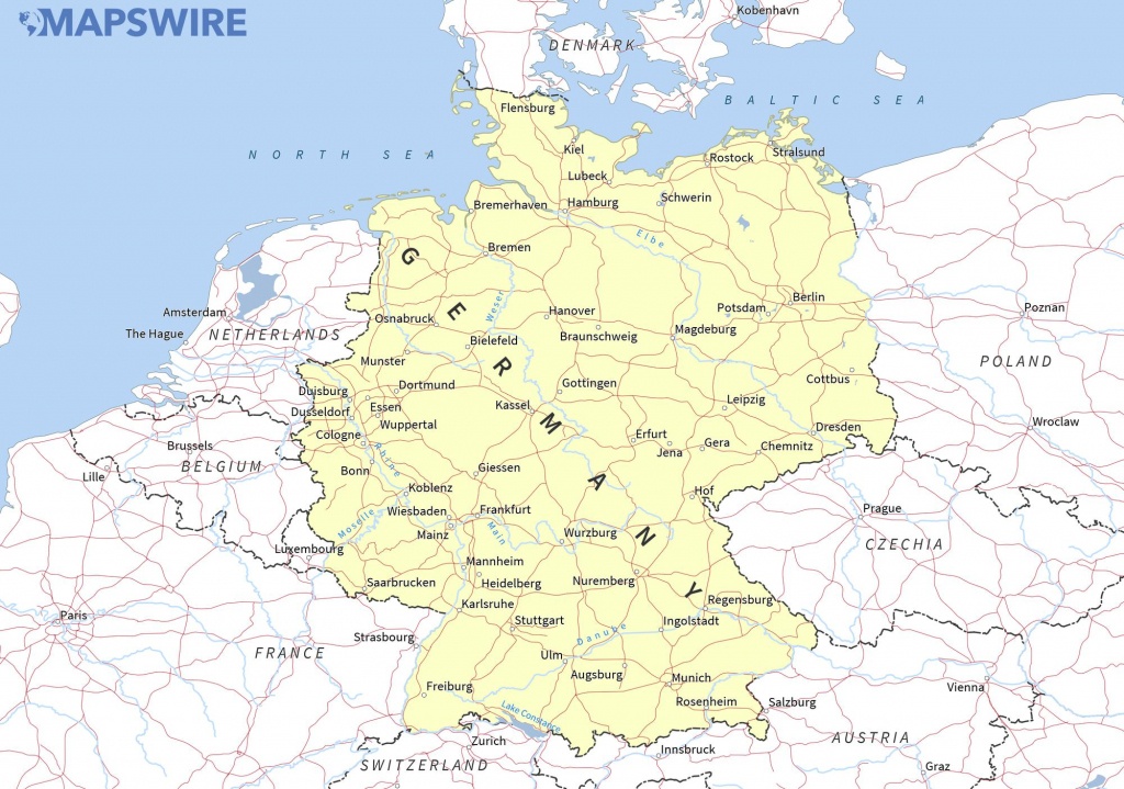 Free Maps Of Germany – Mapswire - Printable Map Of Germany