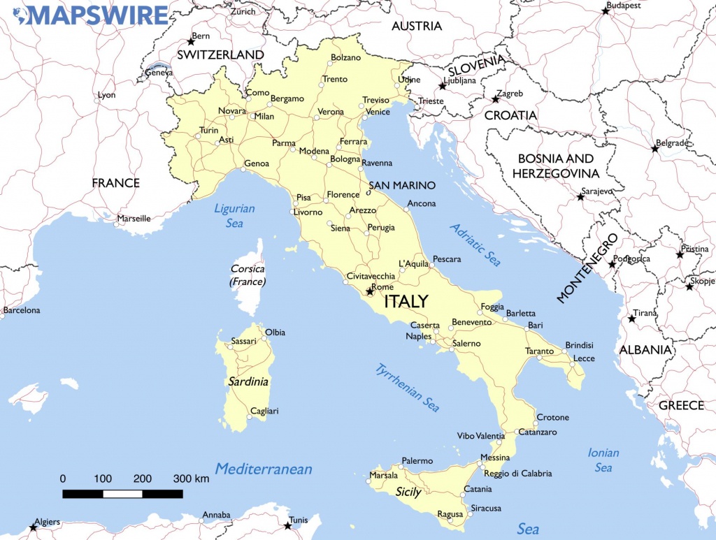 Free Maps Of Italy – Mapswire - Printable Map Of Italy
