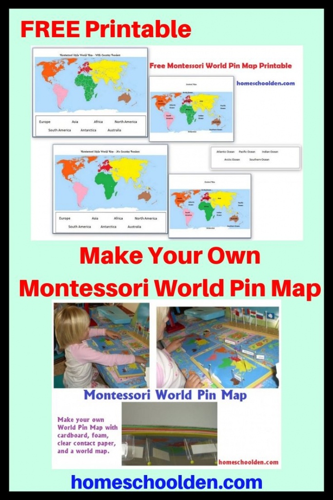 Free Montessori World Pin Map Printable - When My Kids Were Little - Montessori World Map Free Printable