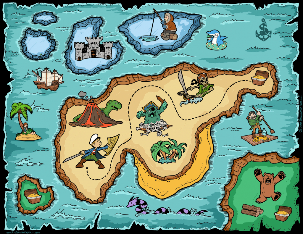 Free Pirate Treasure Maps For A Pirate Birthday Party Treasure Hunt - Printable Kids Pirate Treasure Map