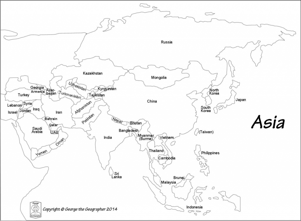 Free Printable Black And White World Map With Countries Best Of - Printable Map Of Asia