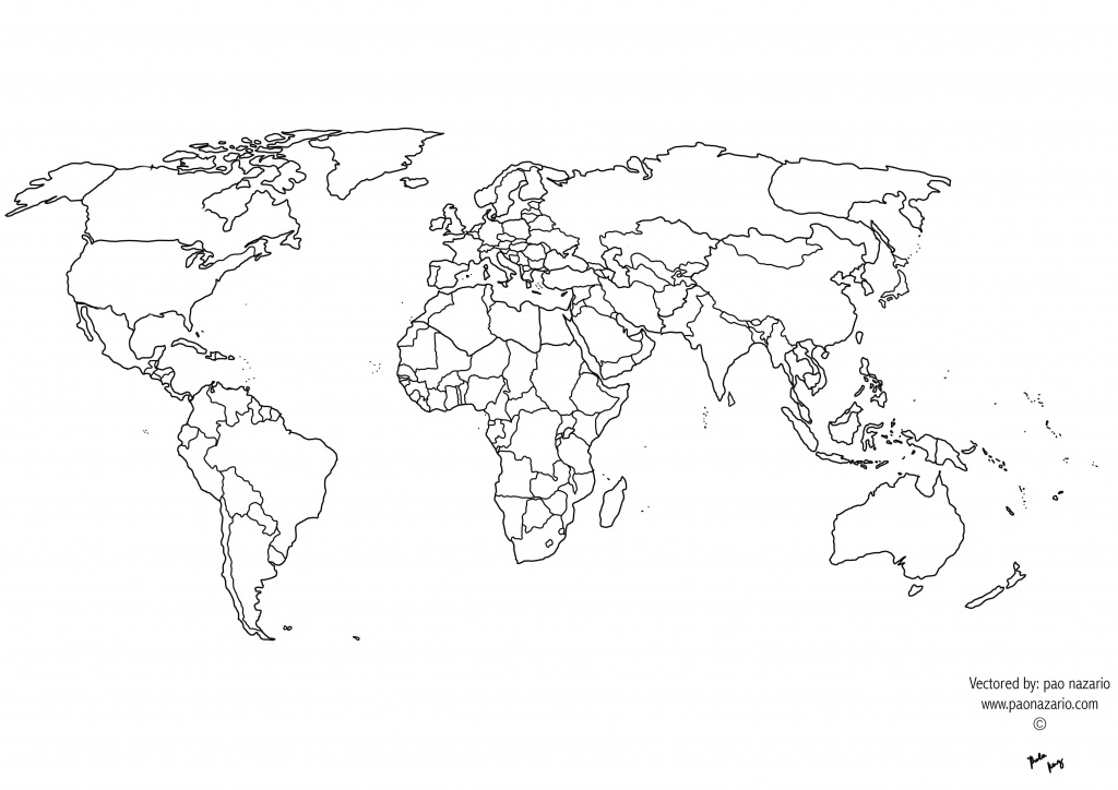 Free Printable Black And White World Map With Countries Best Of - World Map Printable Color