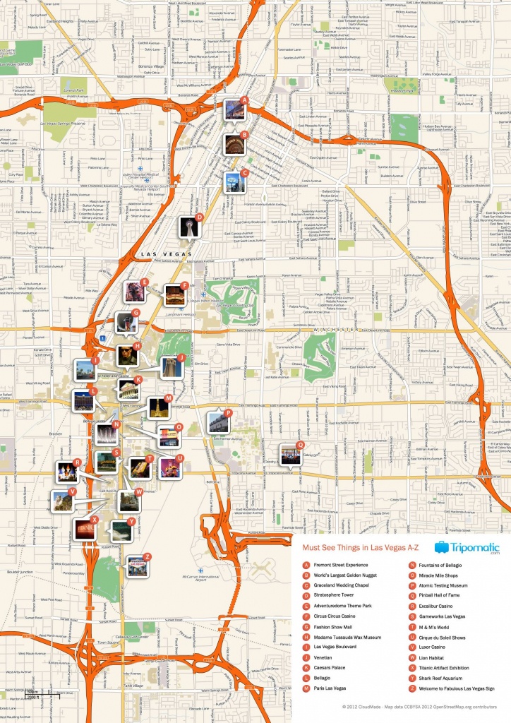 Free Printable Map Of Las Vegas Attractions. | Free Tourist Maps - Printable Map Of Vegas Strip