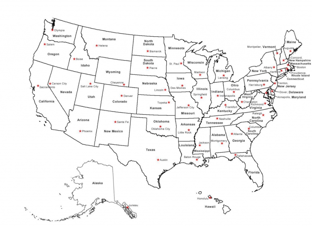 Printable Map Of Us Capitals Printable Maps