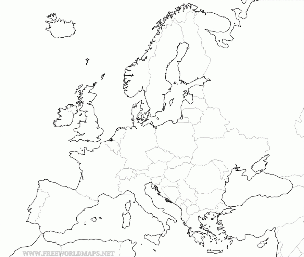 Free Printable Maps Of Europe - Colorable World Map Printable