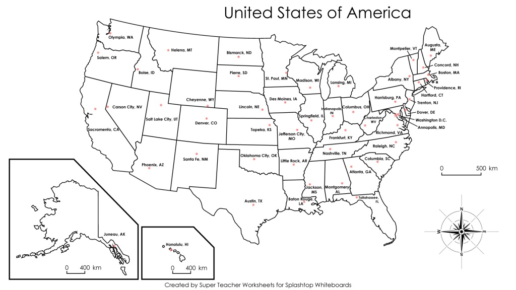 Printable Us Map With States And Capitals | Printable Maps