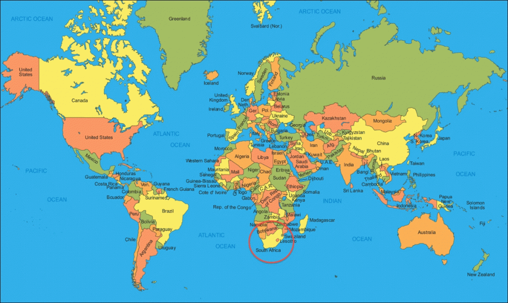 map of the world for kids with countries labeled printable