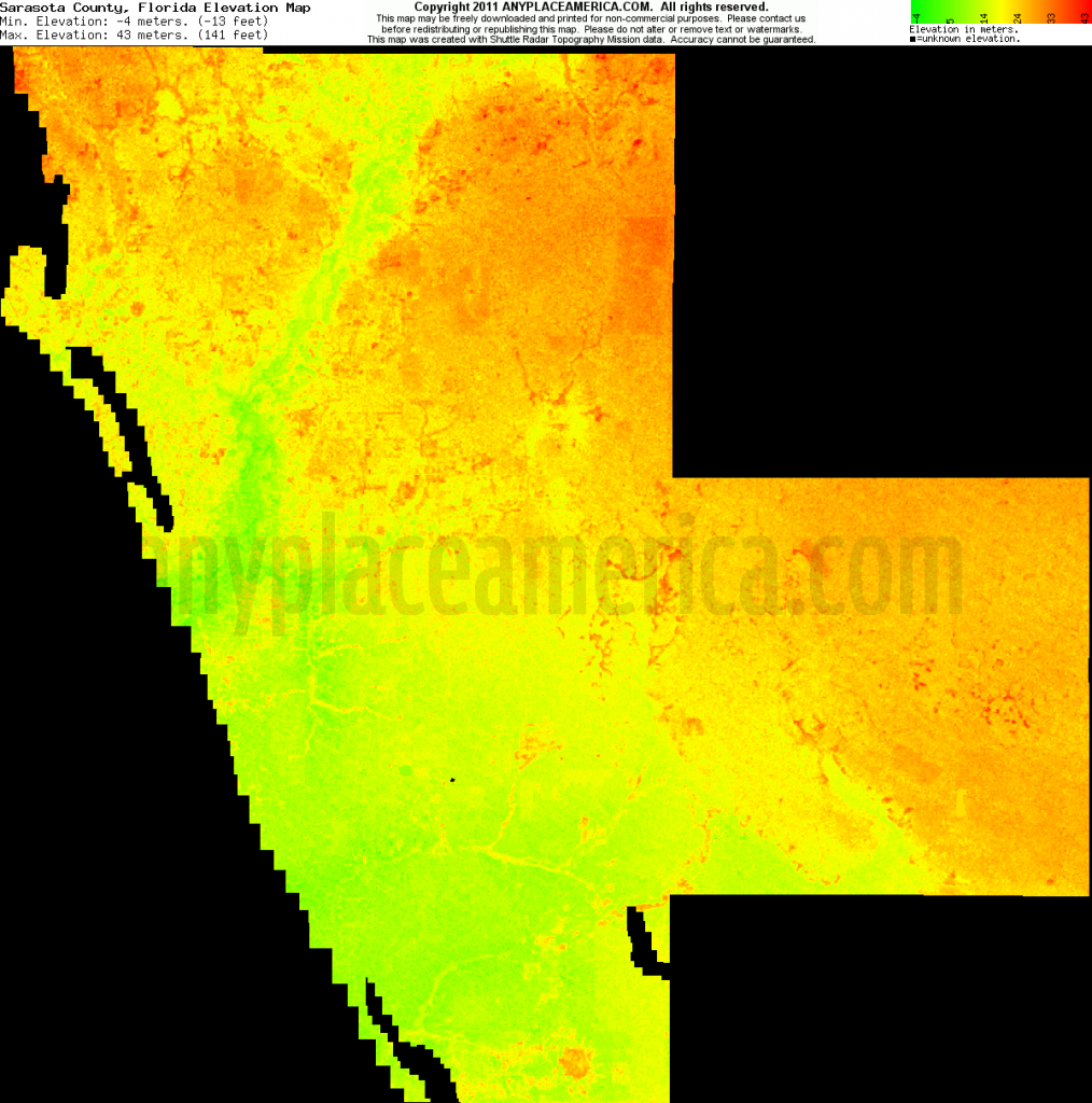 Free Sarasota County, Florida Topo Maps &amp;amp; Elevations - Topographic Map Of Florida Elevation