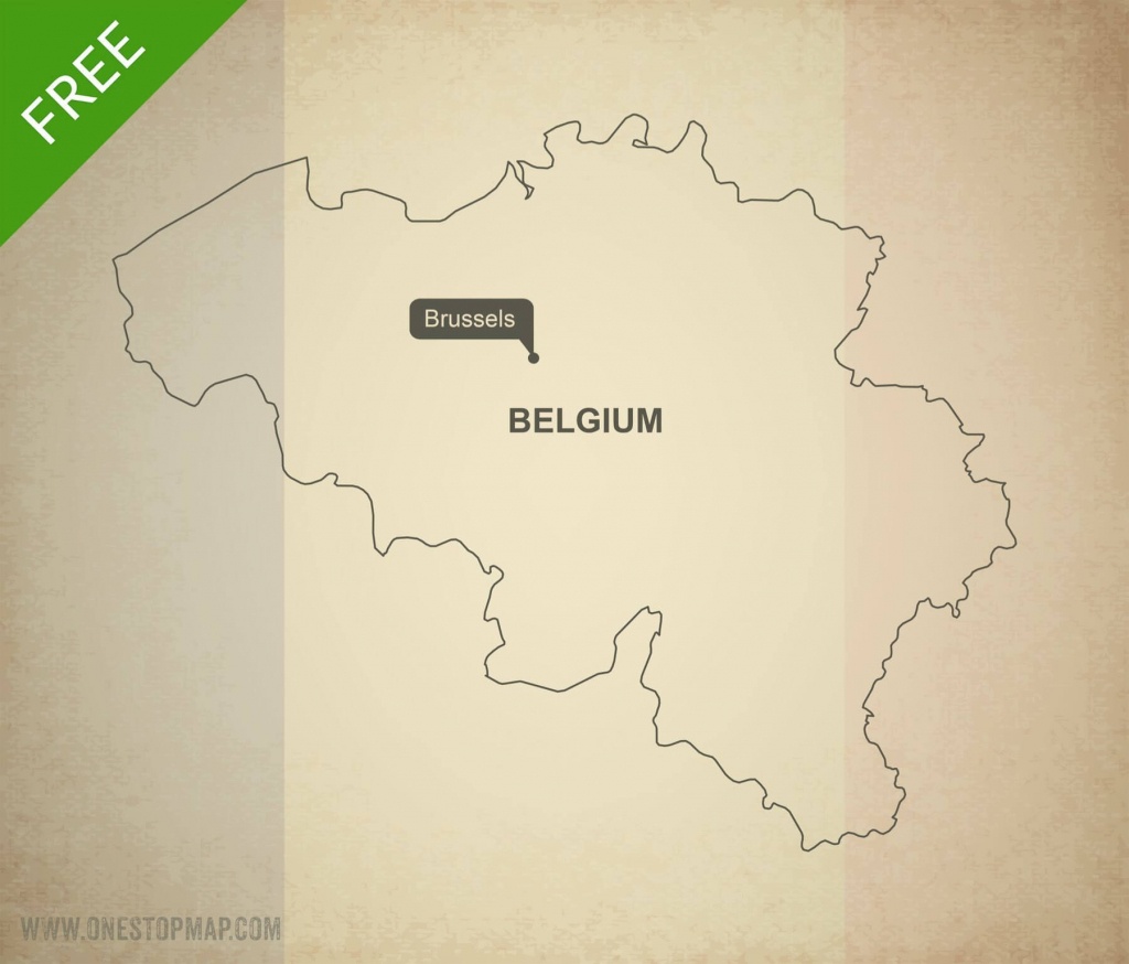 Free Vector Map Of Belgium Outline | One Stop Map - Printable Map Of Belgium
