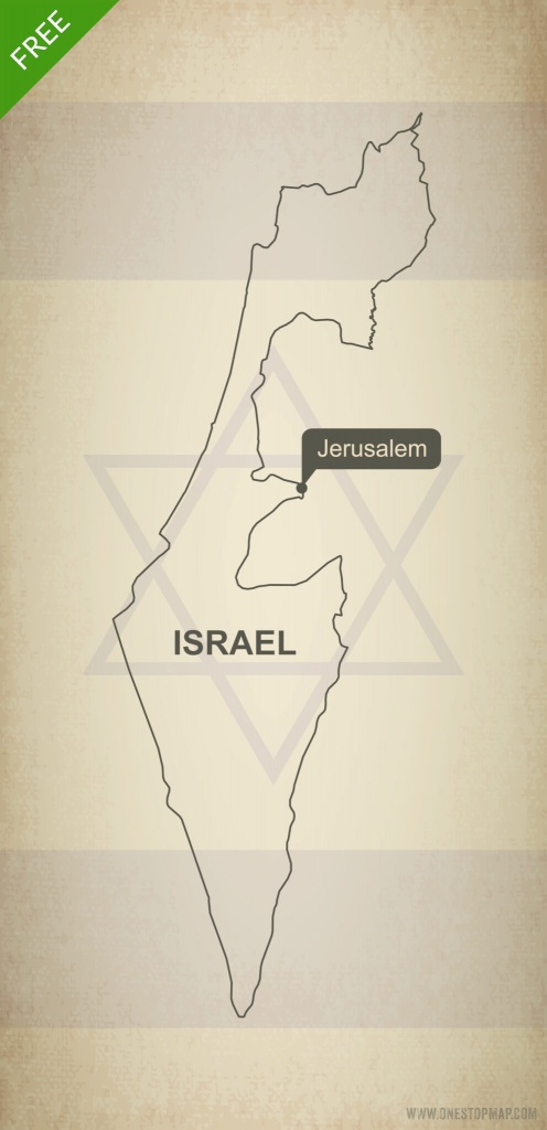 Free Vector Map Of Israel Outline | One Stop Map - Israel Outline Map Printable