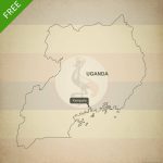 Free Vector Map Of Uganda Outline | One Stop Map   Printable Map Of Uganda