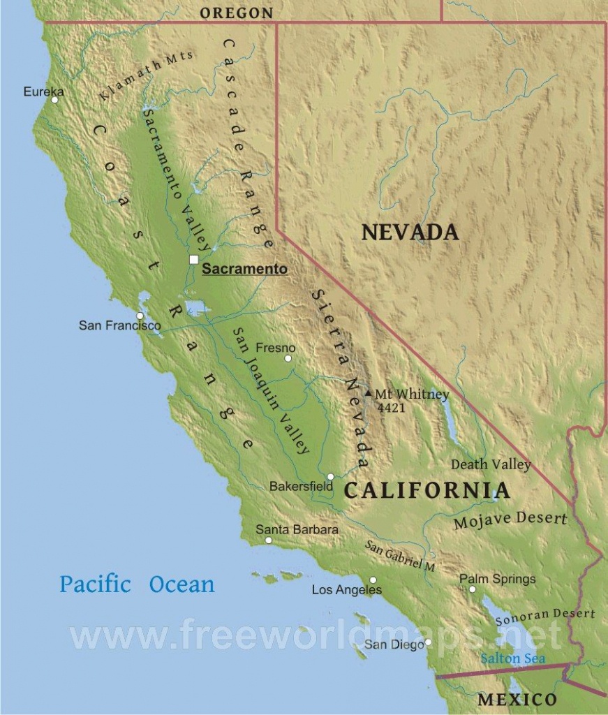 Free World Maps | Homeschool Maps And Geography | California Map - Sierra California Map