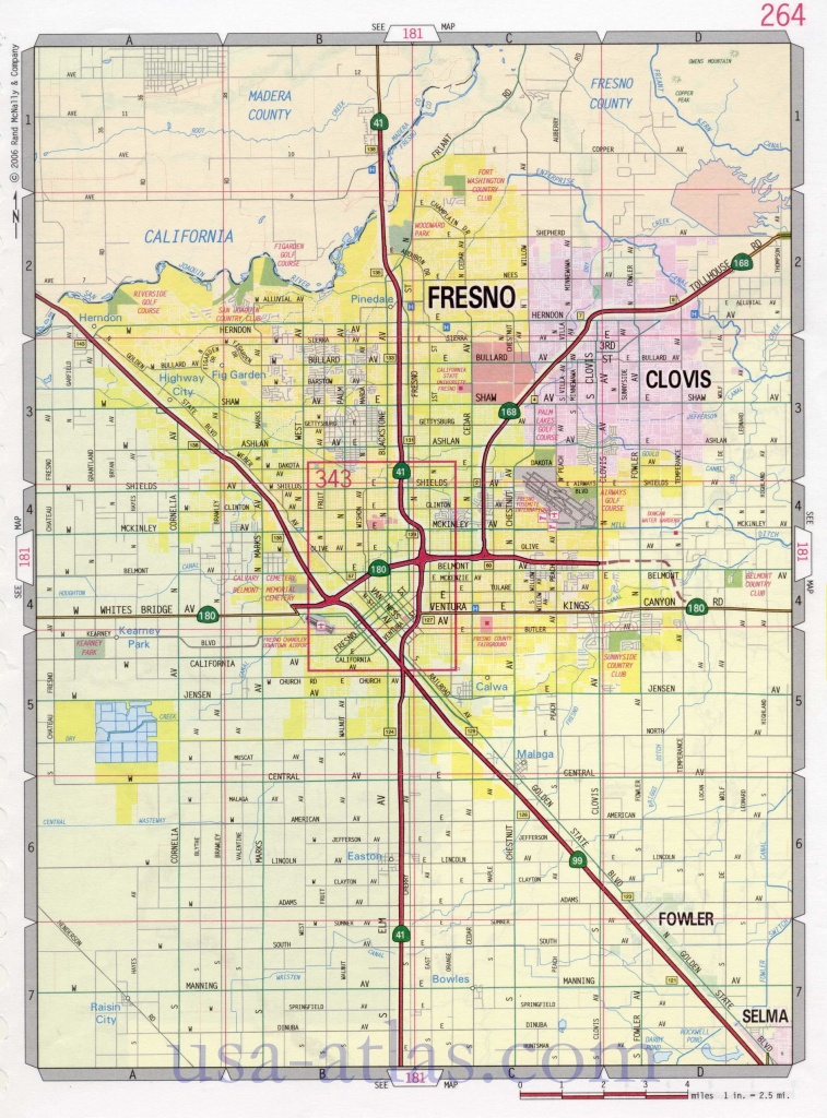 Fresno Street Map. Large-Scale Detailed Streets Map Fresno Sity - California Street Map