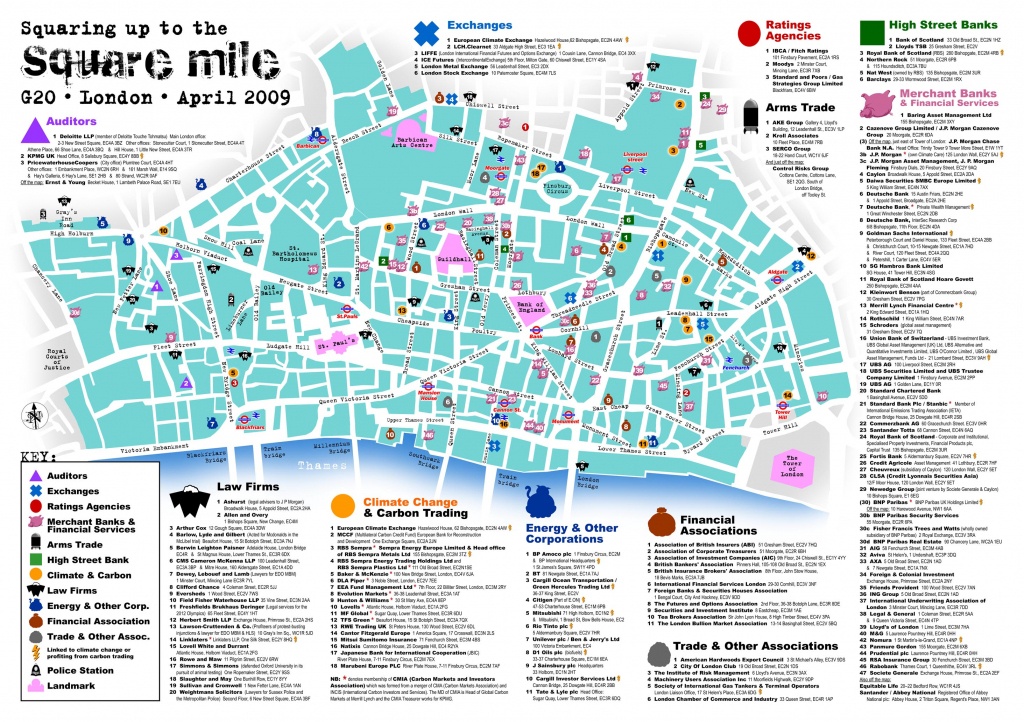 G20 Map - Squaring Up To The Square Mile - Easily Printable Versions - Printable Map Of Lille City Centre