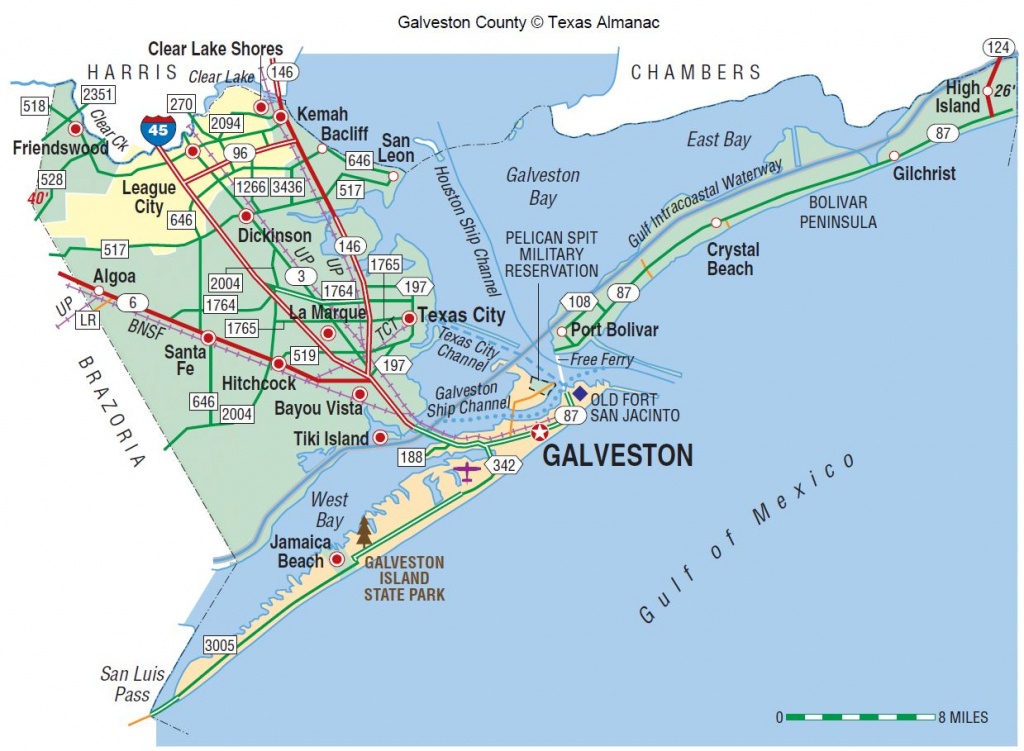 Galveston County | The Handbook Of Texas Online| Texas State - Map Of Hotels In Galveston Texas