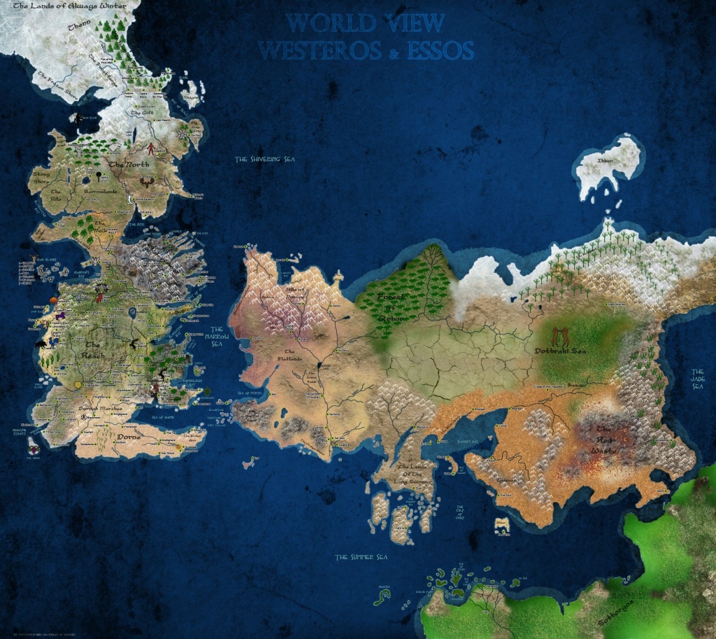 Game Of Thrones World Map - World Wide Maps - Game Of Thrones Printable Map