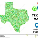 Gears Texas Map Collage Stock Vector. Illustration Of Collage   Geographic Id Map Texas