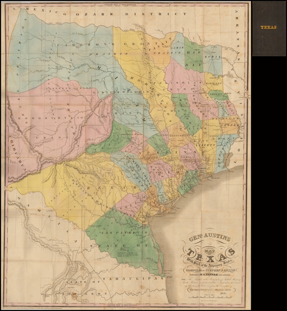 Genl. Austins Map Of Texas 1846 - Barry Lawrence Ruderman Antique - Complete Map Of Texas