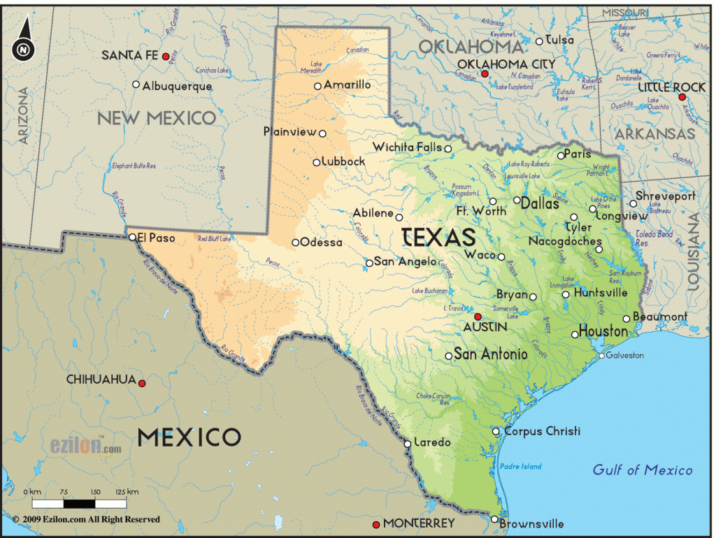 Geographical Map Of Texas And Texas Geographical Maps - Live Map Of Texas