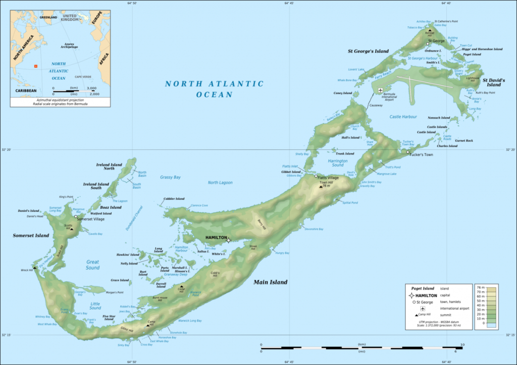 Geography Of Bermuda - Wikipedia - Printable Map Of Bermuda