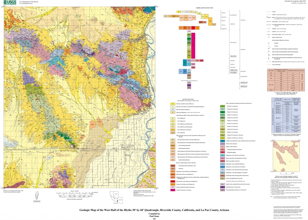Geologic Map Of The West Half Of The Blythe 30&amp;#039;60&amp;#039; Quadrangle - Printable Map Of Riverside County