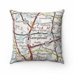 Georgetown Texas Vintage Map Pillow Georgetown Pillow | Etsy   Texas Map Pillow