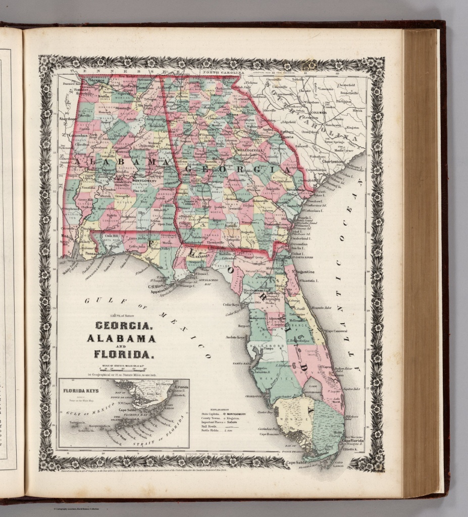Georgia, Alabama, And Florida. - David Rumsey Historical Map Collection - Map Of Alabama And Florida