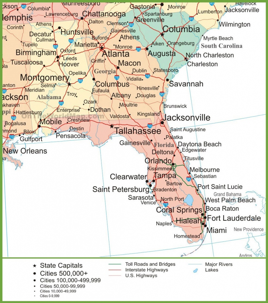 Georgia Florida Map Roads And Travel Information | Download Free - Road Map Of North Florida
