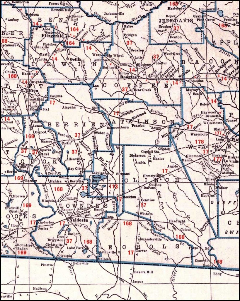 Georgia &amp;amp; Florida Railroad, 1926 Map, Madison, Fla. To Hazlehurst, Ga. - Madison Florida Map