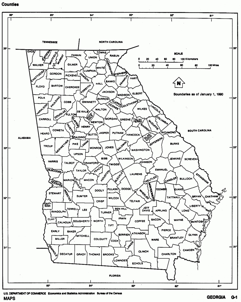 Georgia Printable Map