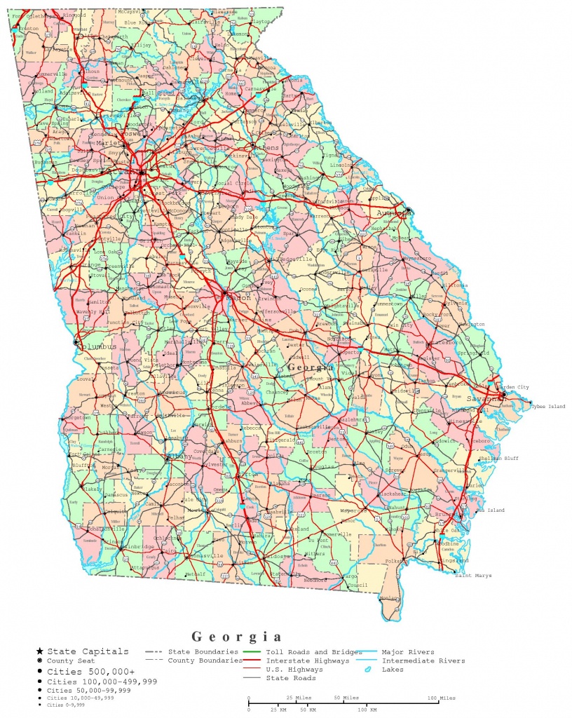 Georgia Printable Map - Printable Map Of Georgia