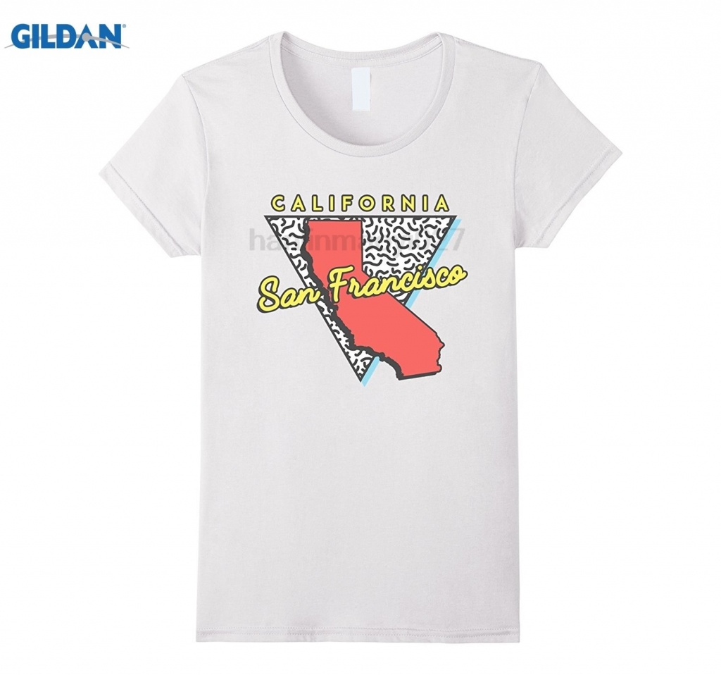 Gildan San Francisco Ca T Shirt Map Retro California Souvenir-In T - California Map Shirt