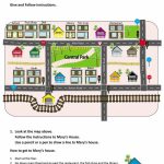 Give And Follow Directions On A Map Worksheet   Free Esl Printable   Printable Map Directions