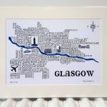 Glasgow Word Map   Adrian Mcmurchie   The Glasgow Illustrator   Sat Nav With Florida Maps