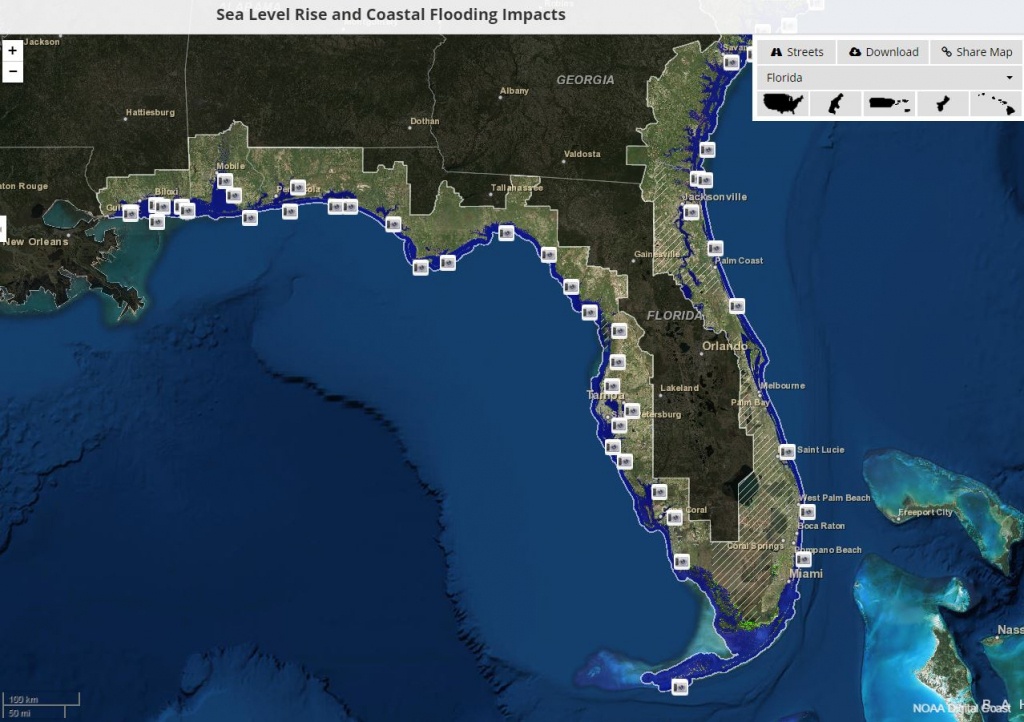 Global Warming Florida Map | Map North East - Florida Global Warming Flood Map