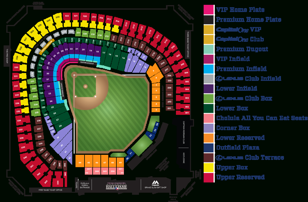 Globe Life Park Seating Map | Mlb | Random Things I&amp;#039;d Want To - Texas Rangers Ballpark Map