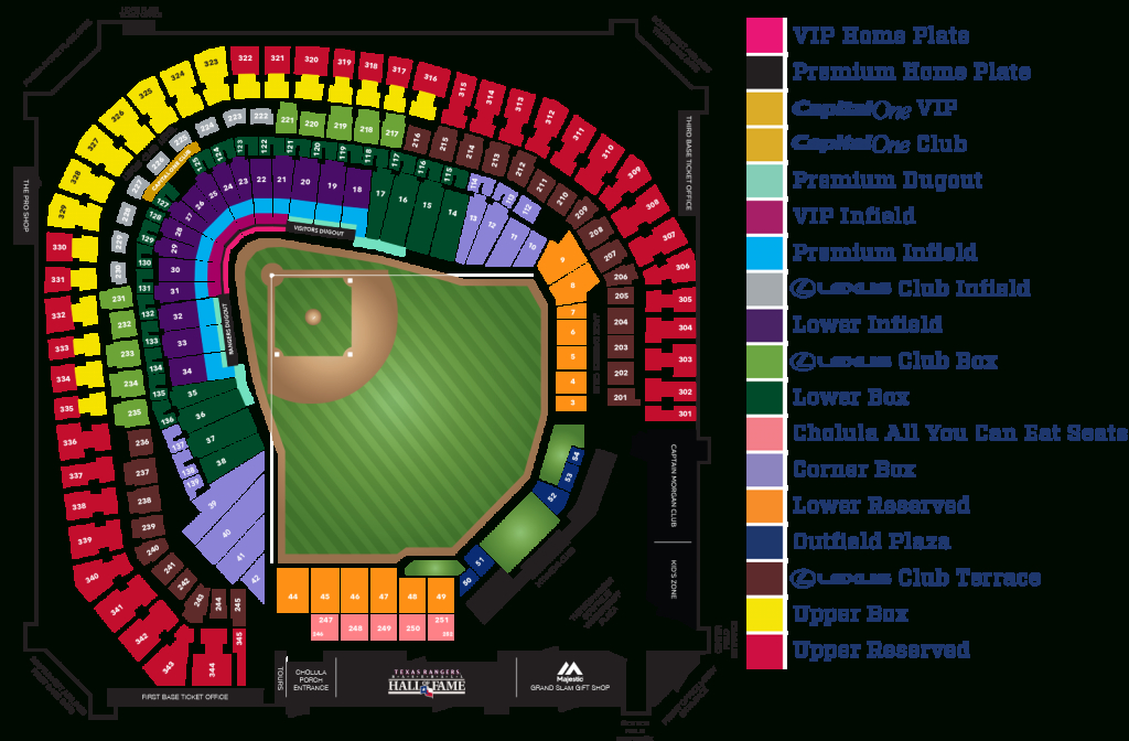 Globe Life Park Seating Map | Mlb | Random Things I&amp;#039;d Want To - Texas Rangers Map